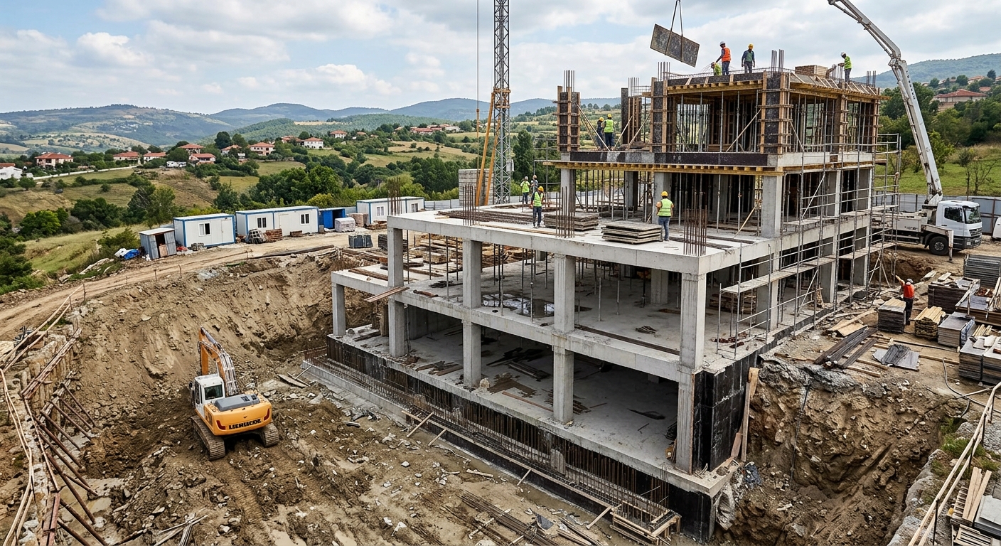 Villa kaba inşaat ve betonarme şantiye uygulaması