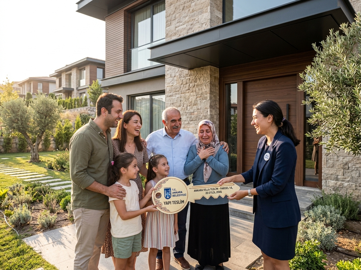 Mutlu aileye anahtar teslim villa merasimi